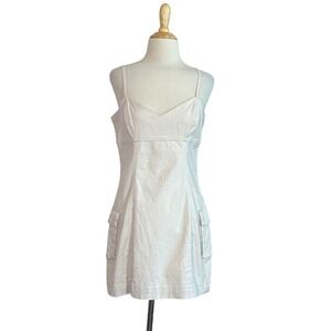 Cotton On Light Beige Mini Dress with Flap Pockets